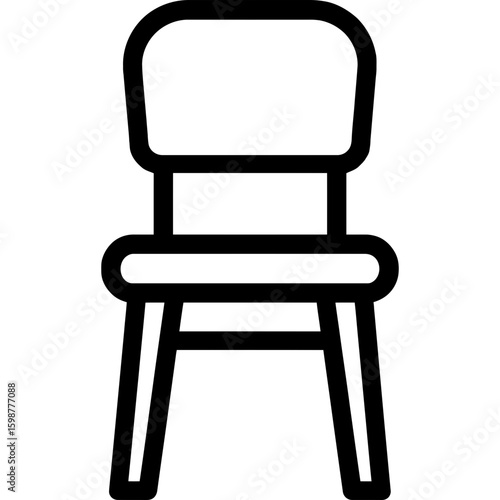 Dining chair outline icon vector