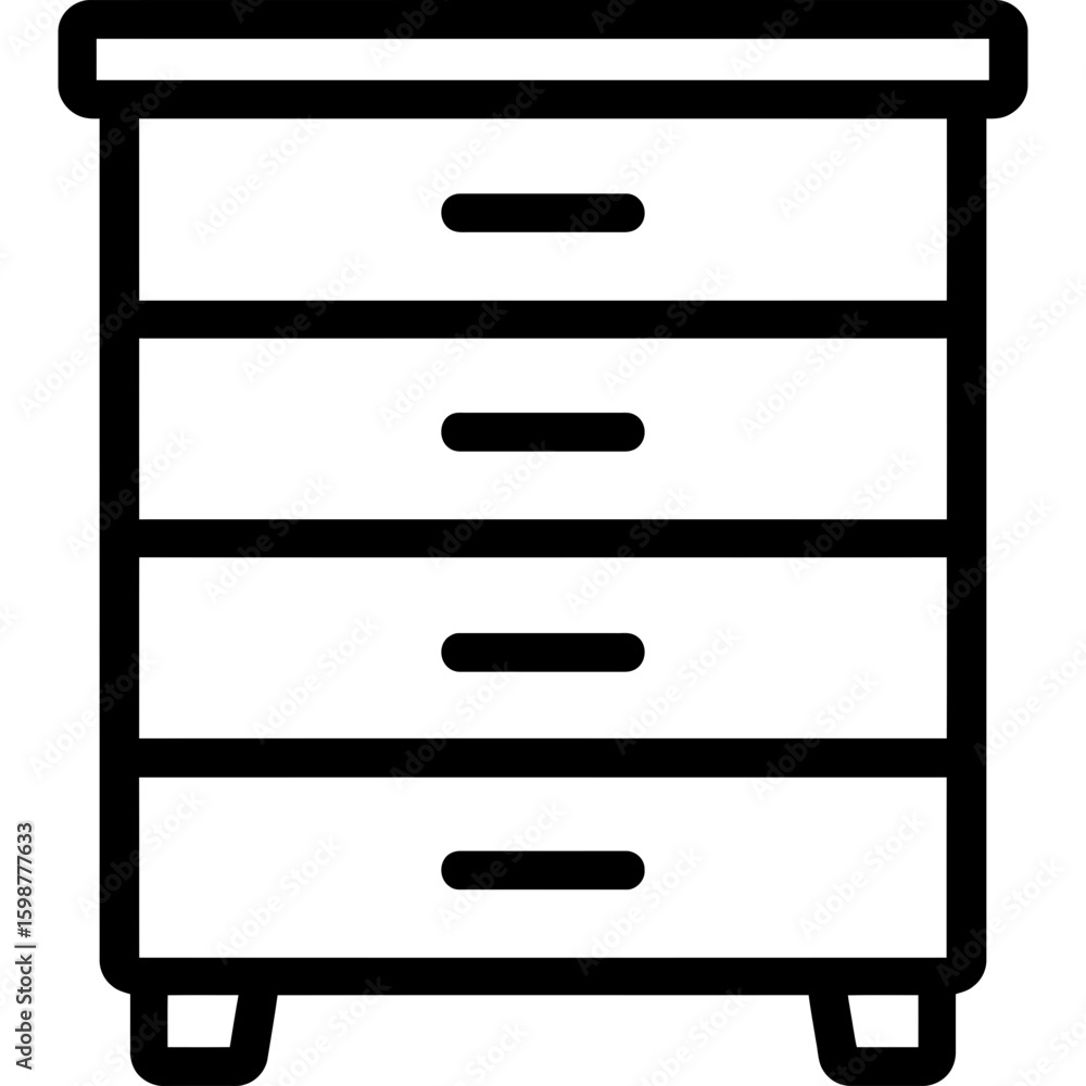 Dresser outline icon vector Dresser outline icon vector