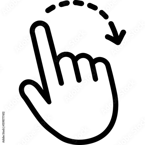 Drag gesture outline icon vector
