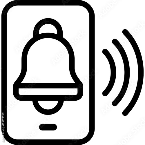 Doorbell outline icon vector