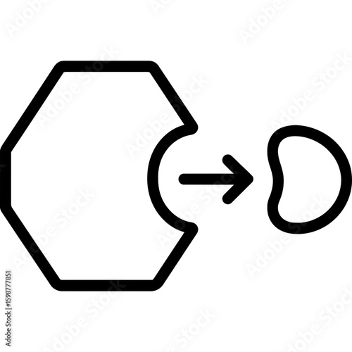 Enzyme reaction outline icon vector