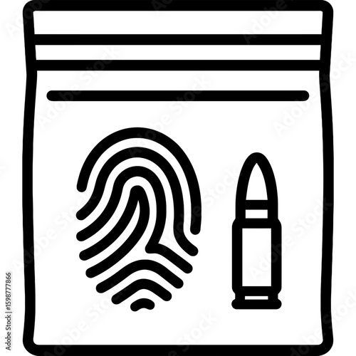 Evidence bag outline icon vector