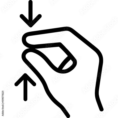Pinch gesture outline icon vector