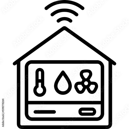 Smart greenhouse controller outline icon vector