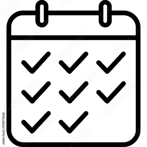 Habitual routine frequency outline icon vector