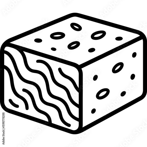 Halva block outline icon vector