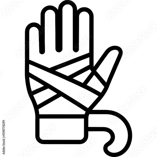 Hand wrap outline icon vector