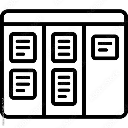 Kanban board outline icon vector