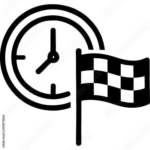 Last time final outline icon vector