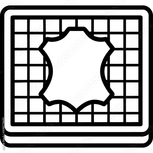 Leather working surface outline icon vector