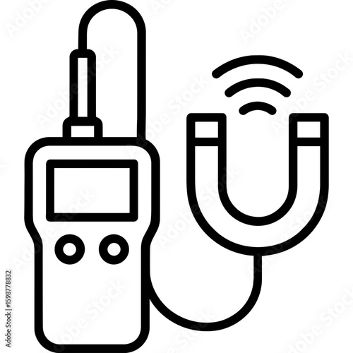 Magnetometer outline icon vector