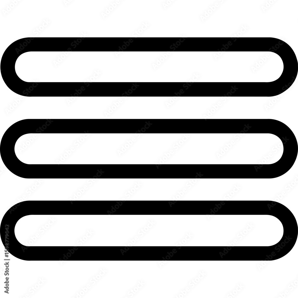 Hamburger menu ui element outline icon vector Hamburger menu ui element outline icon vector