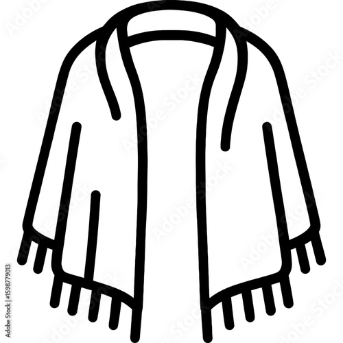 Meditation shawl outline icon vector
