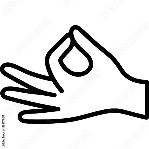 Meditation hand mudra outline icon vector
