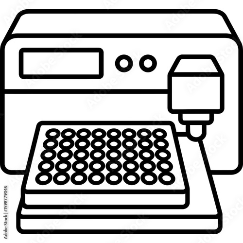 Microplate reader outline icon vector