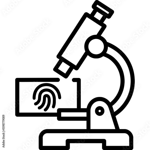 Evidence microscope examining slide outline icon vector