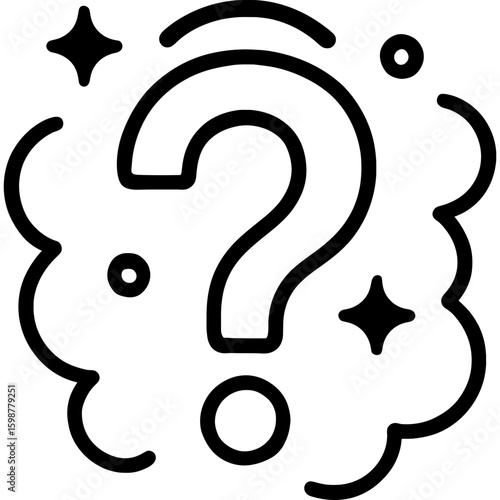 Mystery question mark outline icon vector
