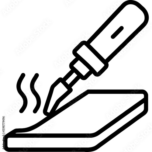 Edge creaser outline icon vector