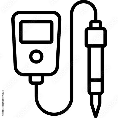 Ph meter outline icon vector