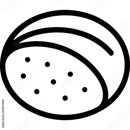 Pita bread outline icon vector