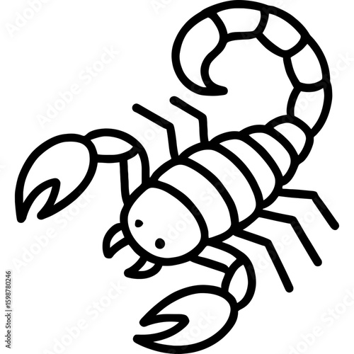 Scorpio scorpion zodiac symbol outline icon vector