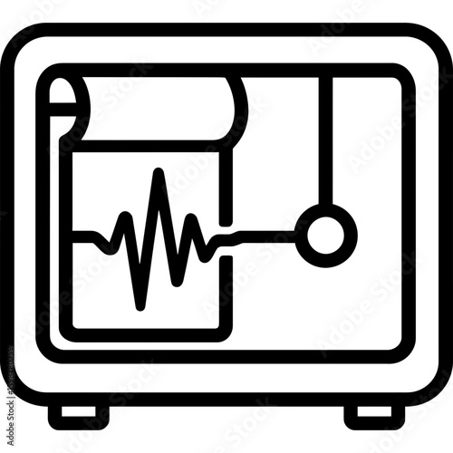 Seismograph outline icon vector