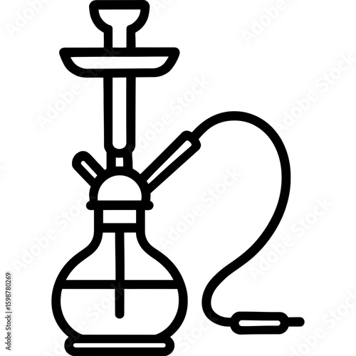 Shisha pipe outline icon vector