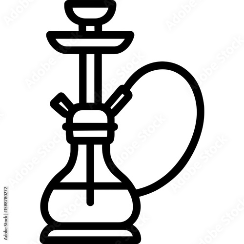 Shisha pipe outline icon vector