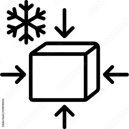 Thermal contraction outline icon vector