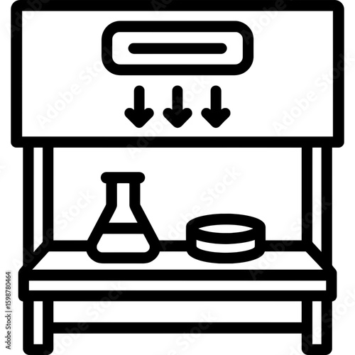 Tissue culture hood outline icon vector