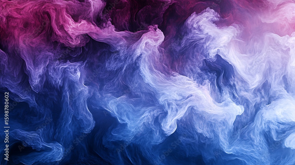 Fototapeta premium Abstract Smoke Background with Swirling Blue and Purple Color Gradients