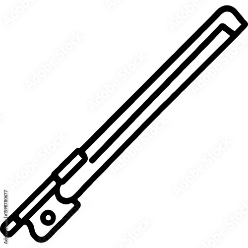Violin bow outline icon vector