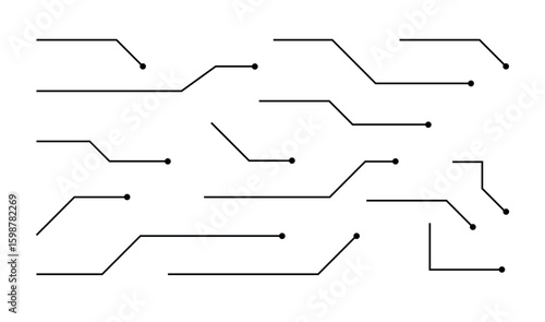 Callouts titles set. Digital callouts . Line callout label set. isolated on black and white background. Vector illustration. EPS 10 .