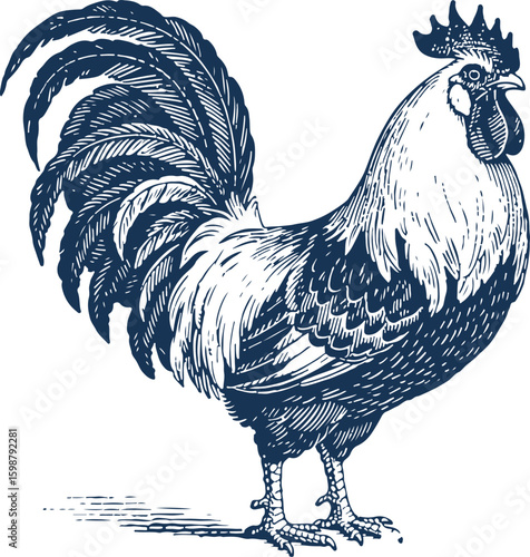 Rooster Engraving