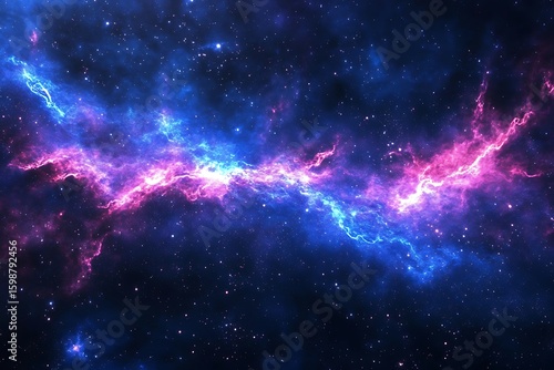 Wallpaper Mural Vibrant Galaxy Nebula with Stars and Cosmic Dust in Deep Space Torontodigital.ca