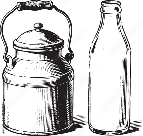 Milk Can and Bottle 