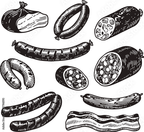 Assortment of Sausages and Deli Meats