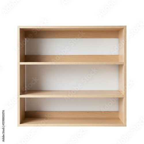 wooden shelves isolated on white background 