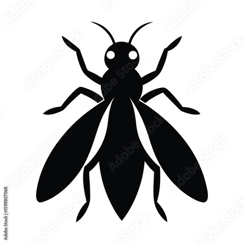 Insect silhouette vector illustration of a cuckoo wasp.