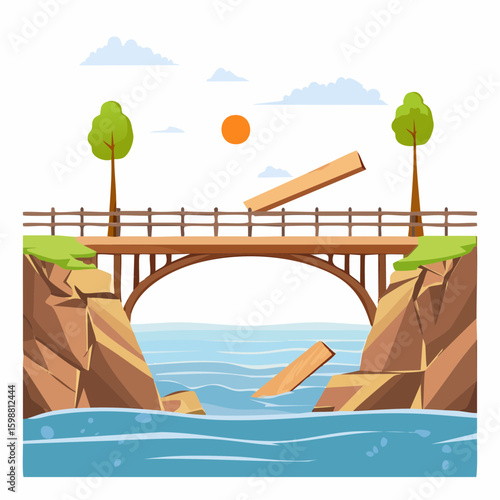 Bridge under repair with fresh planks, visual metaphor for emotional rebuilding and trust healing.
