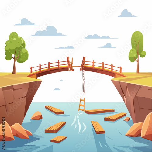 Bridge under repair with fresh planks, visual metaphor for emotional rebuilding and trust healing.