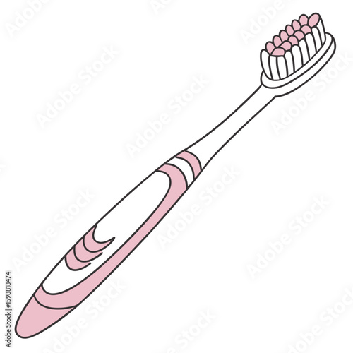 Toothbrush vector illustration, isolated on a white background.