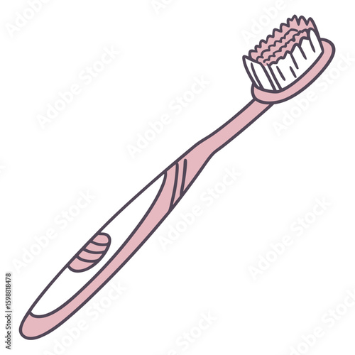 Toothbrush vector illustration, isolated on a white background.
