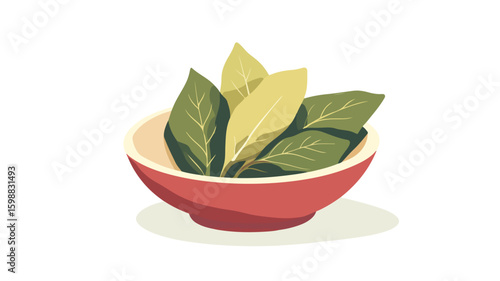 Bay Leaf Flat Icon for Borscht Soup - Handdrawn Vector Illustration