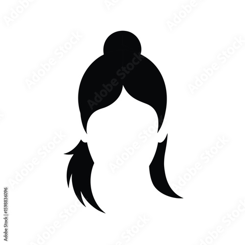 Elegant half up half down hairstyle with clearly defined visible parting