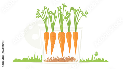 Carrot Seeds Plastic Package Flat Icon Vector Illustration