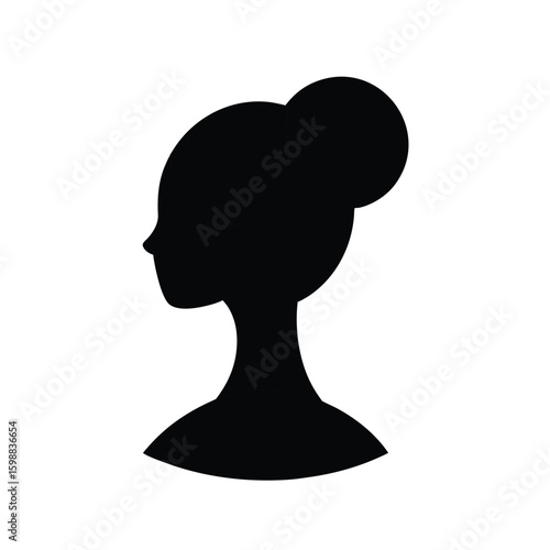 Elegant low chignon bun hairstyle vector illustration for hair styling guides