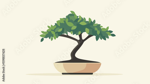 Elegant Centered Bonsai Plant: Perfect for Zen Spaces and Wellness Centers
