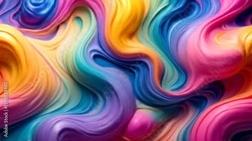 Wallpaper Mural Vibrant Abstract Flow: Rainbow Colors in Motion Torontodigital.ca