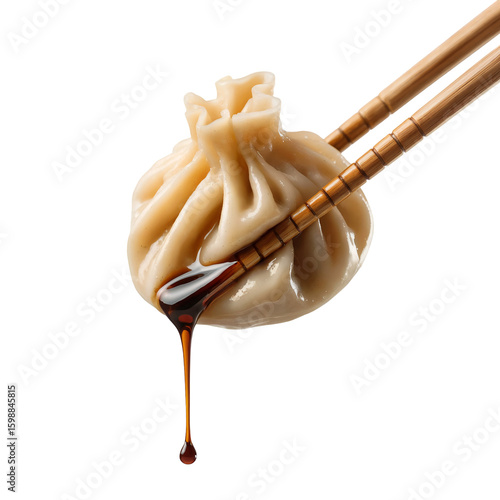 Wallpaper Mural Delicious chinese dumpling with chopsticks and soy sauce on background isolated on transparent background Torontodigital.ca